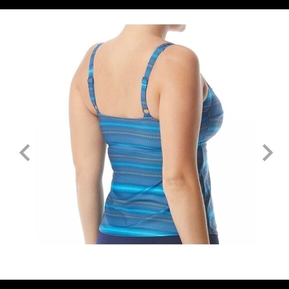 TYR Tramonto Twisted Bra Tankini top blue twist front swimsuit bathing suit 8 - Picture 2 of 10